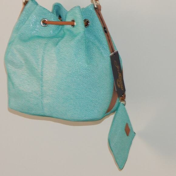 SORIAL New York Python Leather Drawstring Mint Bucket Bag with Pouch NWT - Picture 12 of 16